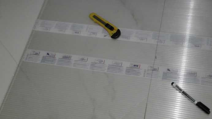 Polycarbonate plate, knife and marker